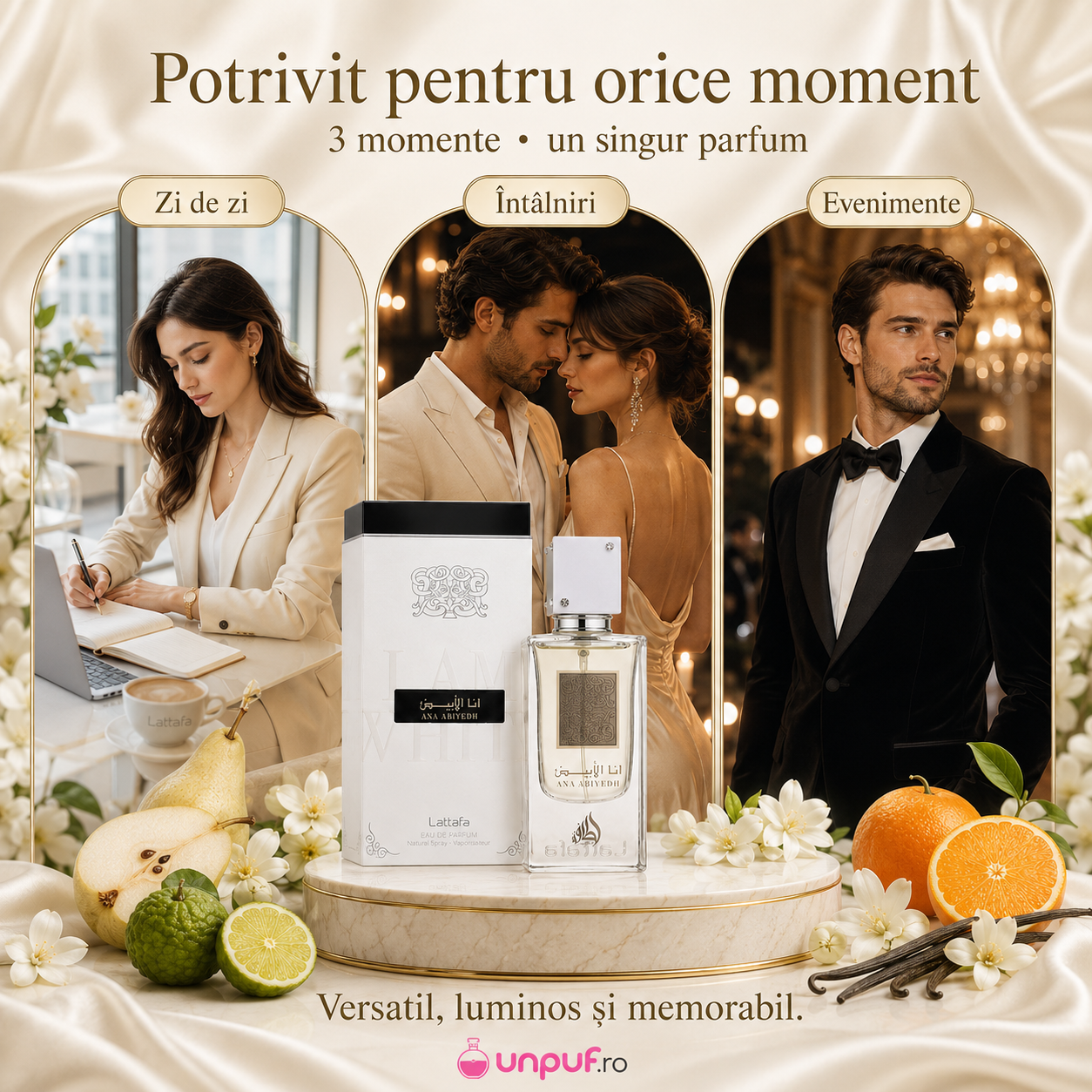 Parfum Ana Abiyedh White Lattafa potrivit pentru zi de zi &icirc;nt&acirc;lniri și evenimente